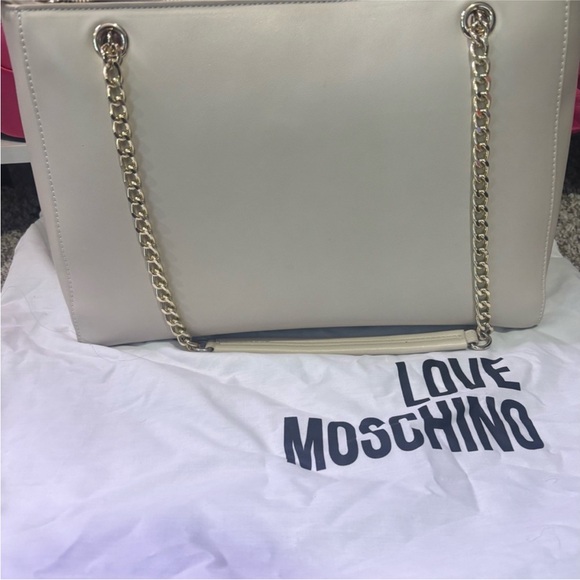 Love Moschino Cream Quilted Shoulder Bag - Picture 3 of 4